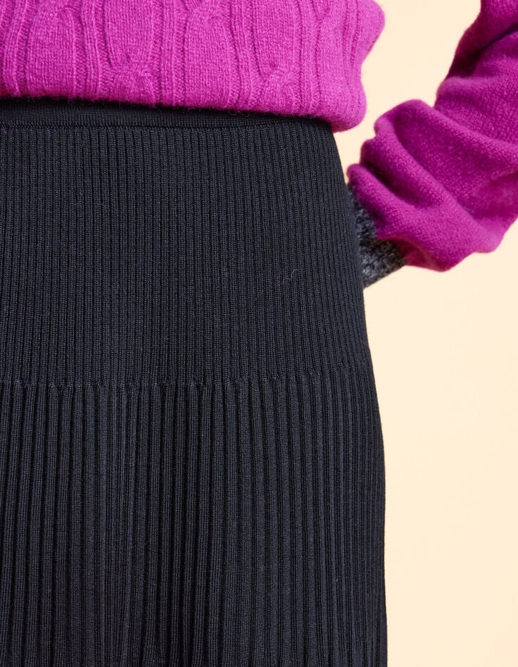 Zwarte midi-plooirok tricot I.Code x Lafrançaise-4 Zwarte midi-plooirok tricot I.Code x Lafrançaise-4