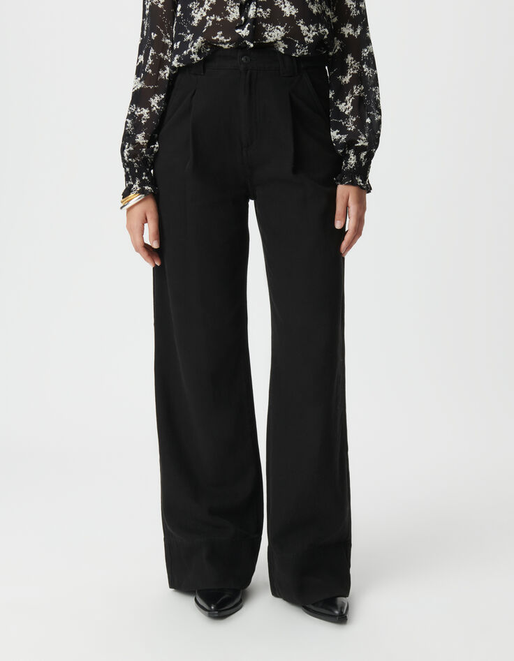Schwarze, weite Damen-Jeans P&eacute;n&eacute;lope-2