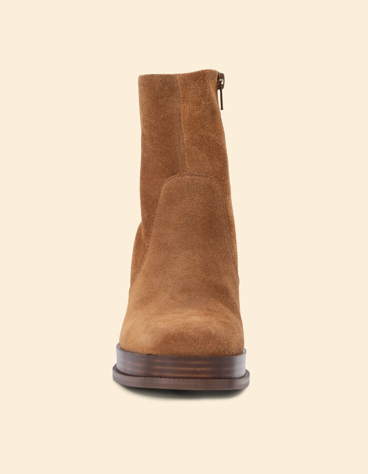 Schwarze Stiefeletten mit Absatz aus Veloursleder I.Code-3