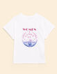 Tee-shirt manches courtes blanc message et poings I.Code-8