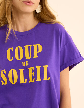 T-shirt violet message jaune I.Code