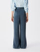 Dames Lyocell&reg;-mix marineblauwe getailleerde broek-5