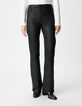 Schwarze Damen-Bootcut-Jeans beschichtet hoher Bund-2