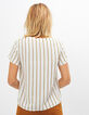I.Code off-white vertical striped top-4
