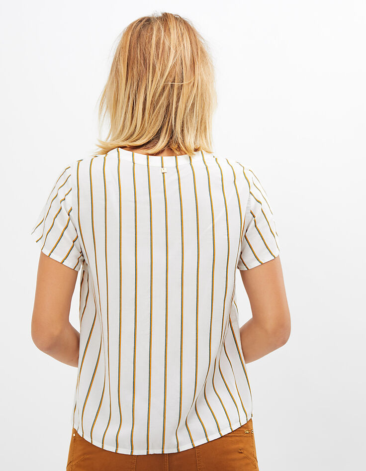 I.Code off-white vertical striped top-4