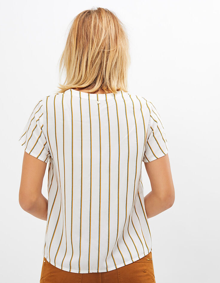 I.Code off-white vertical striped top-4 I.Code off-white vertical striped top-4