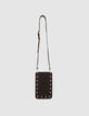 Die Tasche T&auml;schchen braun Leder &Ouml;sen Damen-4