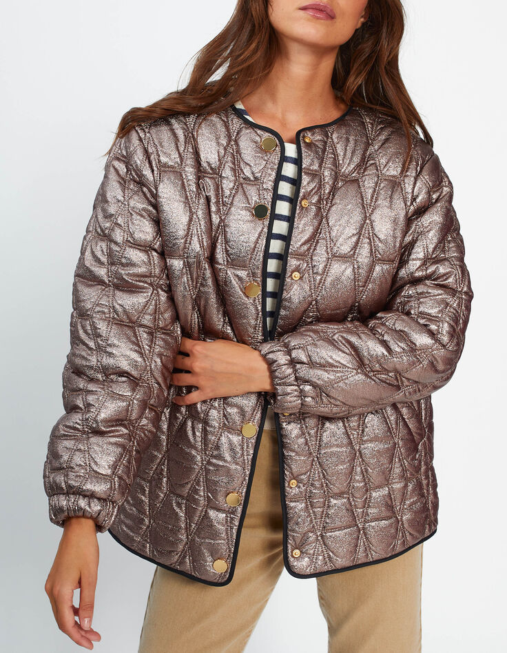 Doudoune r&eacute;versible copper et Sherpa &eacute;cru I.Code-1