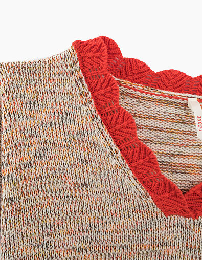Klaproosrode trui in gechineerd tricot I.Code - I.CODE