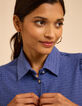 Robe chemise bleue jacquard fantaisie I.Code-6