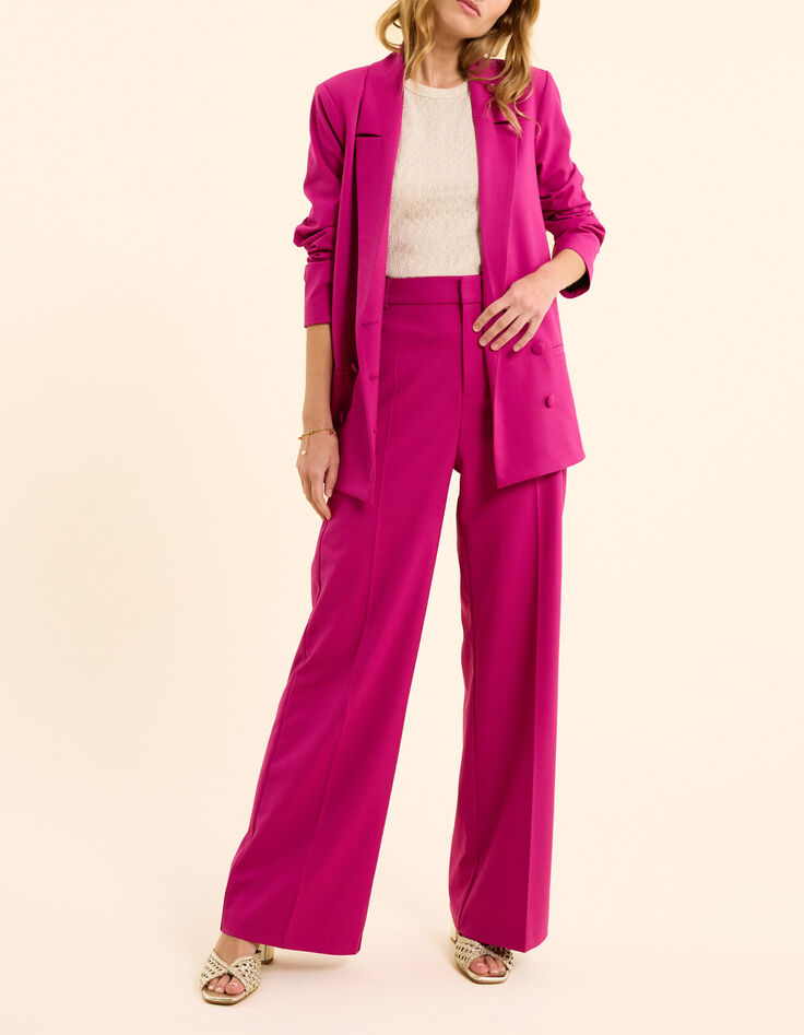 Veste de costume rose boutonnage crois&eacute; I.Code-5