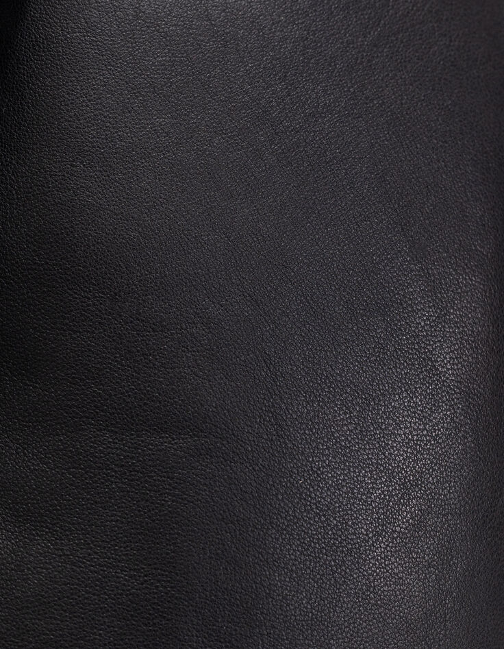 Damen 1440 schwarz Leder Bananentasche-7