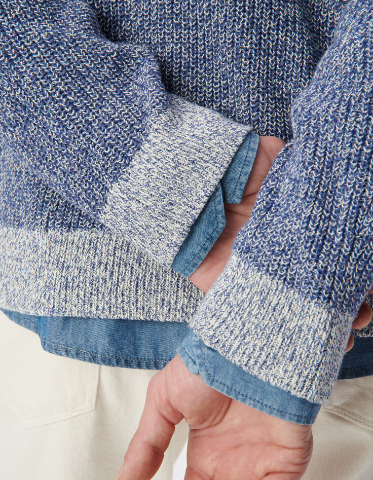 Blauer Strickpullover f&uuml;r Herren-6