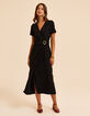 Robe longue noire d&eacute;cor ceinture I.Code-3