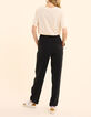 Pantalones de traje de lino de algodón negro I.Code-3
