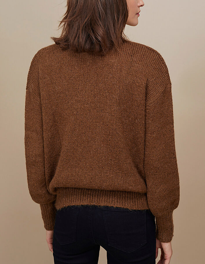 I.Code camel wrap-look knit sweater - I.CODE