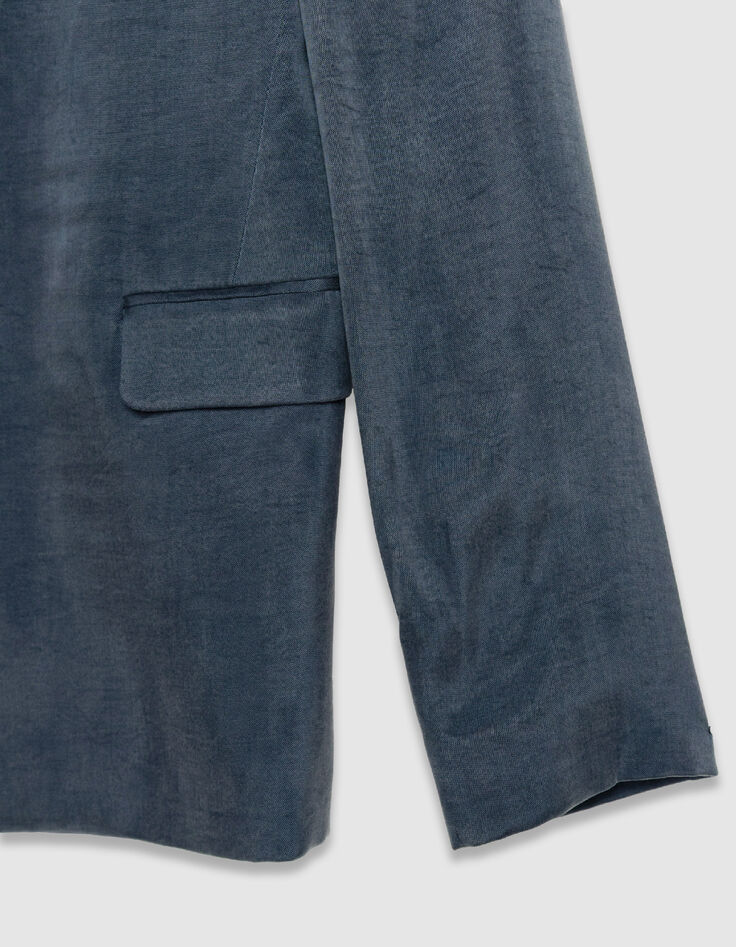 Marineblauw satijnen colbert voor Dames-8