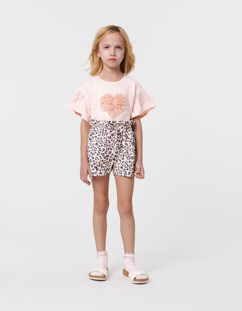 Short rose imprimé léopard fille - IKKS