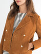 Veste caban court camel en cuir velours I.Code-4