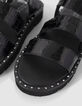 Sandales noires en cuir verni embossé croco I.Code-4