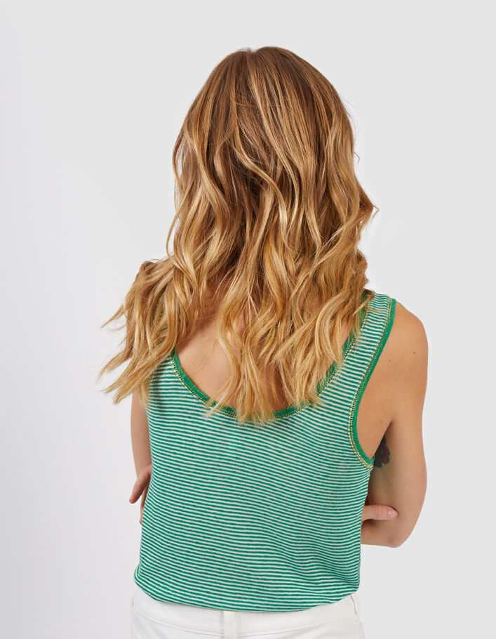 I.Code meadow green vest top with thin stripes - I.CODE