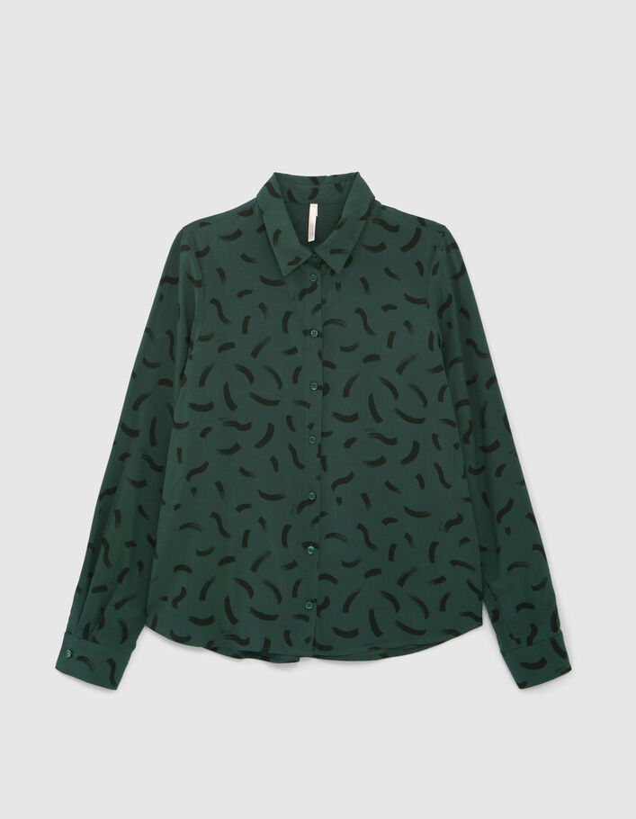 Chemise vert impérial à imprimé vagues I.Code -7