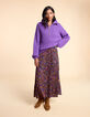 Robe longue camel imprim&eacute; cachemire multico I.Code-5