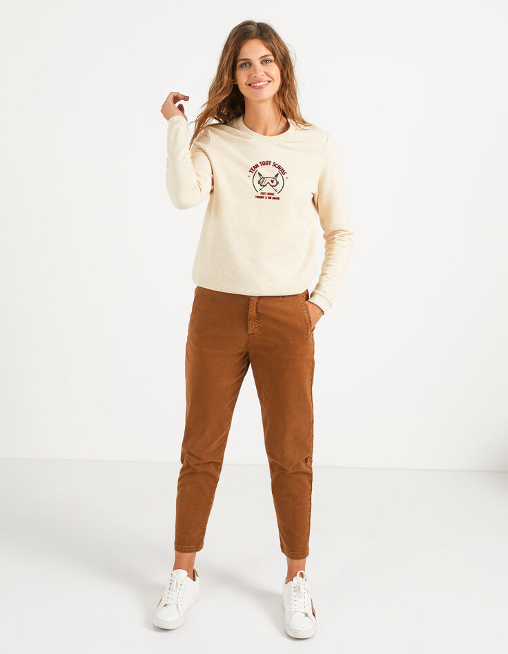 I.Code ecru ski mask image sweatshirt-5