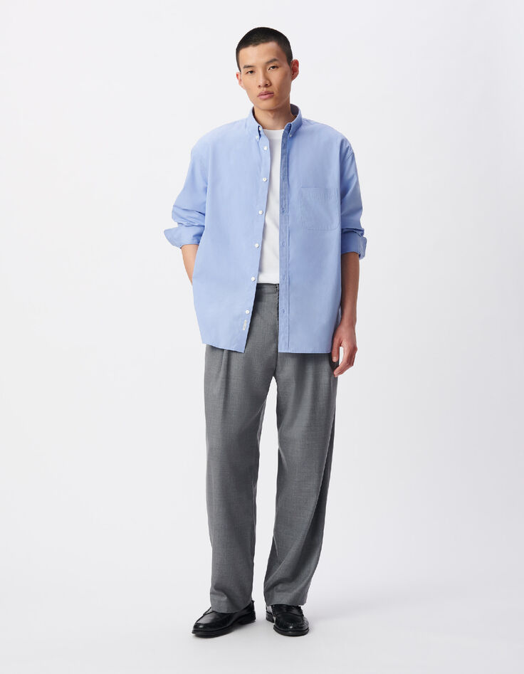 Loses Hemd blau Bio-Baumwolle Herren-2