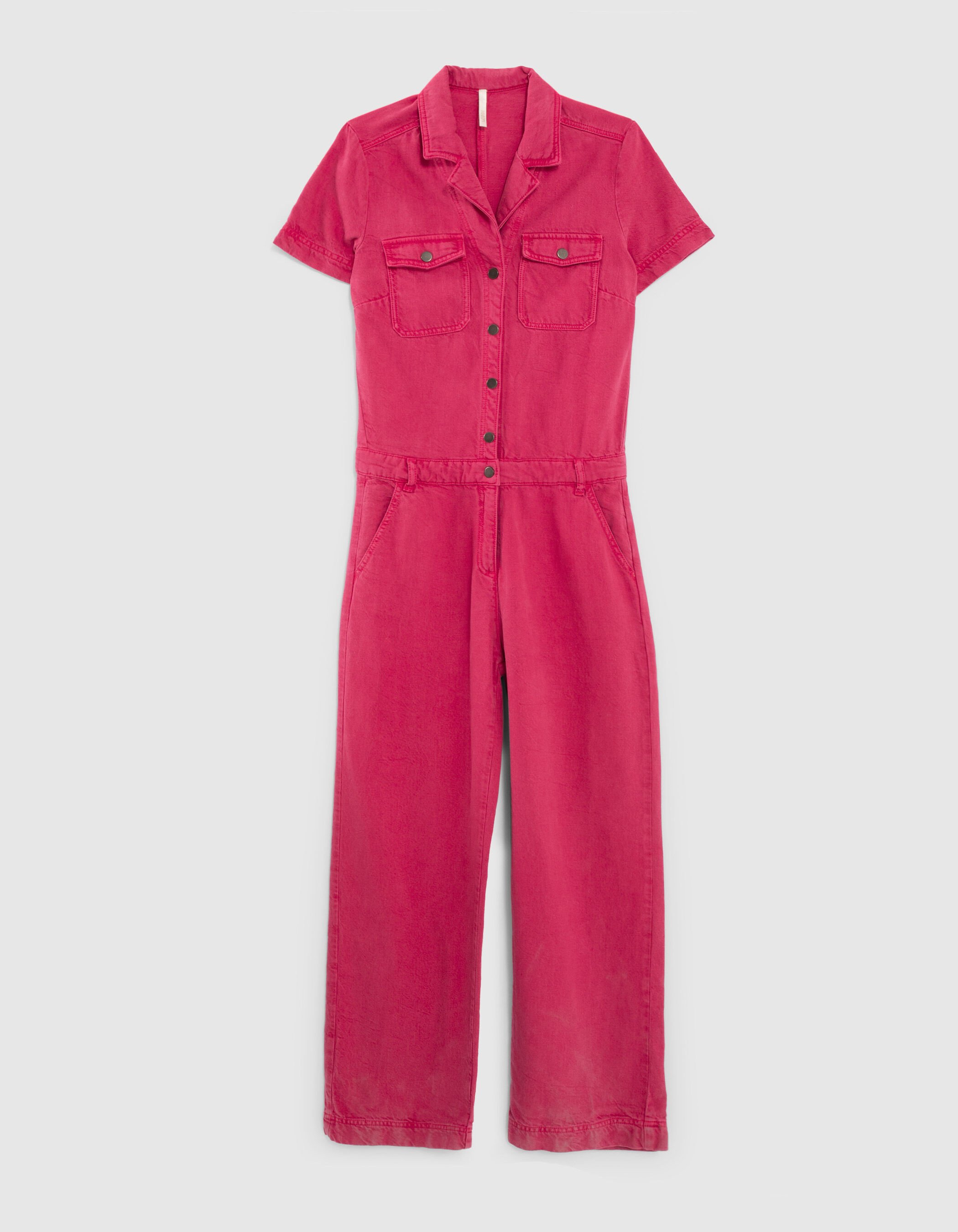 I.Code magenta denim jumpsuit