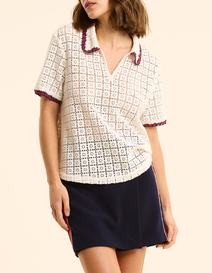 Ecru H&auml;kel-Spitzentop I.Code-2