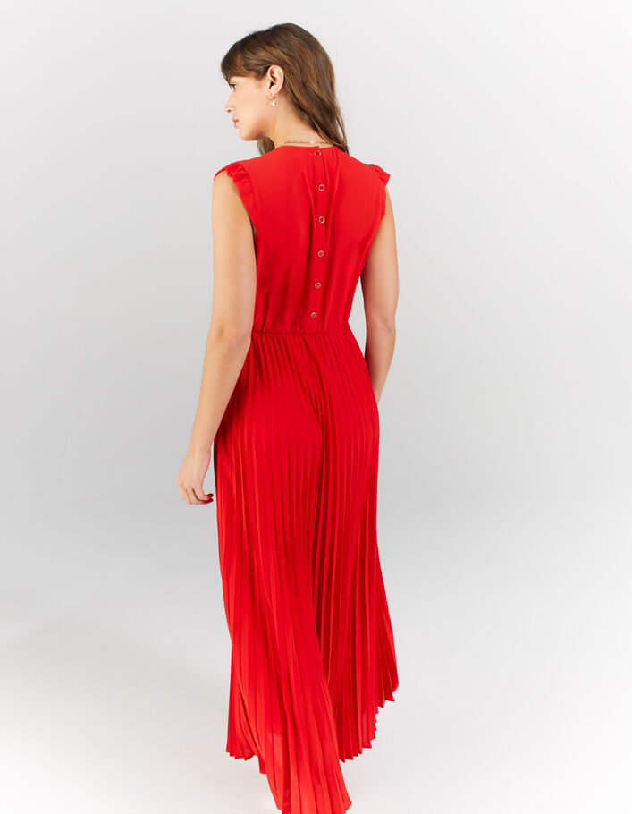 Lange cherry jurk plissé I.Code - I.CODE