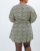 Cremeweißes Kleid I.Code mit Blatt-Print im Folk-Look-3