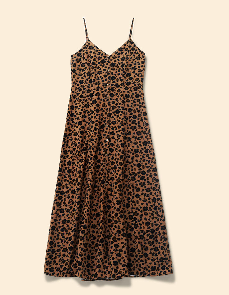 Robe longue fines bretelles imprimé léopard I.Code-7