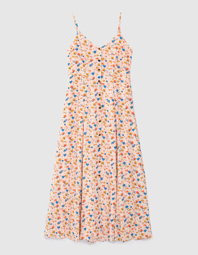 Vestido largo tirantes finos ajustables flores I.Code