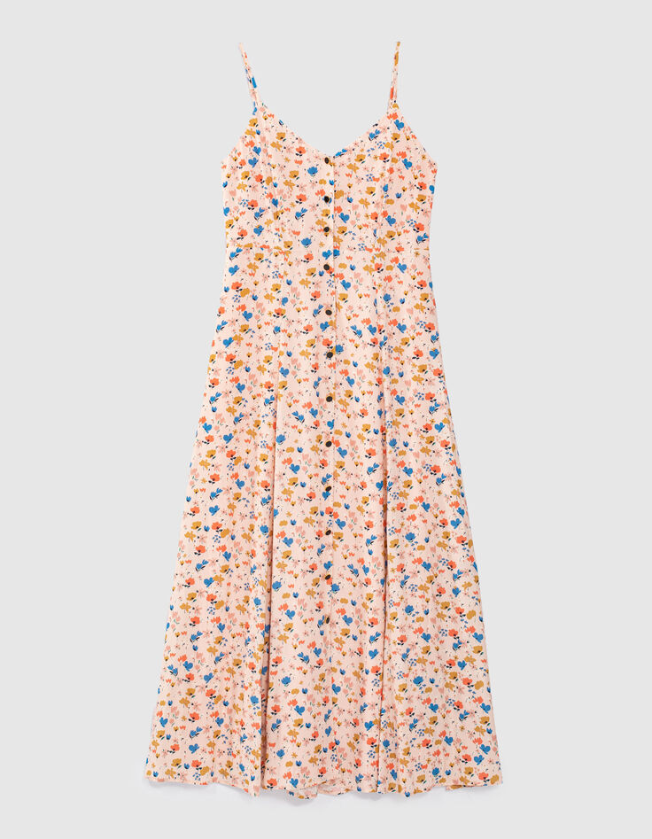 Vestido largo tirantes finos ajustables flores I.Code-1