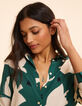 Chemise verte imprimé maxi oiseaux I.Code-6
