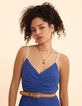 I.Code blue pleated strappy long dress-5