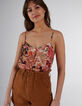 I.Code tea rose floral patchwork print lingerie top-8