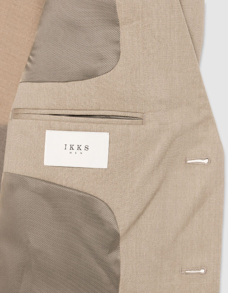 Dunkelbeige Anzugjacke aus Leinen f&uuml;r Herren-9