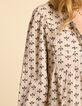 Blouse blanc cassé imprimé pétales noirs I.Code-5