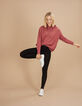 Schwarze Leggings mit gestreiftem Lurex-Gürtel I.Code-1