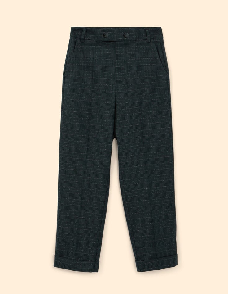 I.Code midnight green checkered suit pants-4
