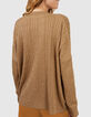 I.Code sand lurex cable knit sweater-3