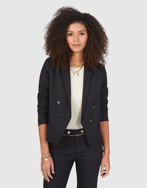I.Code black jacquard suit jacket - I.CODE