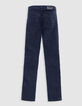 Damen slim Dunkelblaue chain back Jeans-8