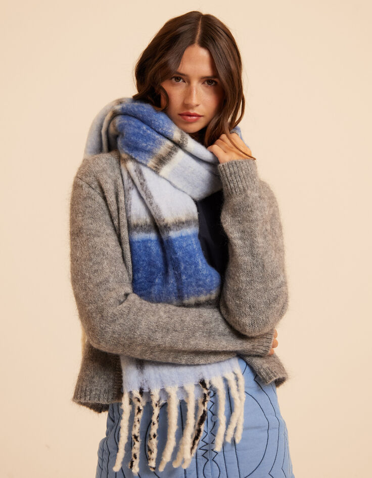 Echarpe bleue motif rayures I.Code-1