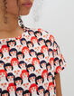 Camiseta roja estampado caras I.Code-6