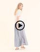 Pantalon large bleu imprimé cachemire floral I.Code-2