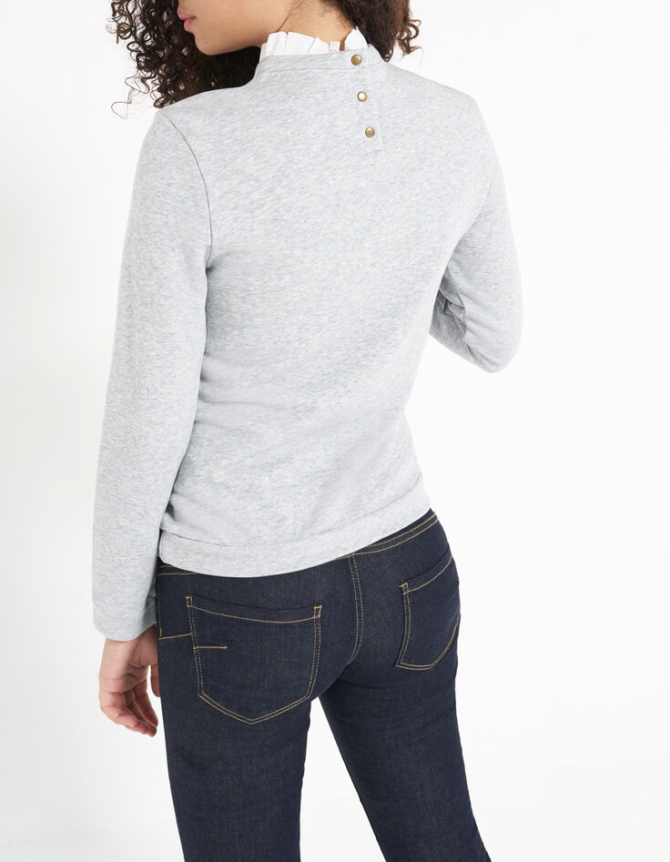 I.Code grey marl flocked sweatshirt with detachable collar-2 I.Code grey marl flocked sweatshirt with detachable collar-2